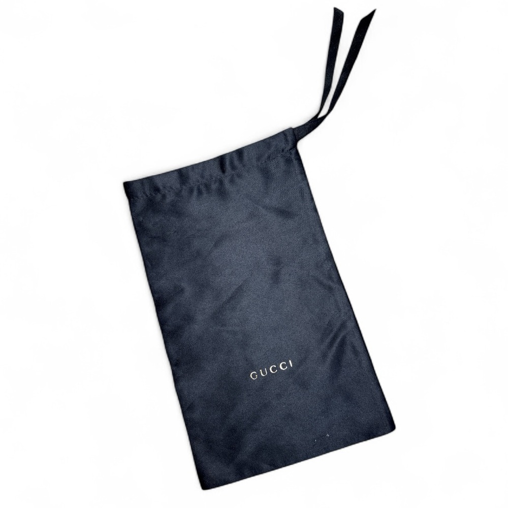 Gucci Black Satin Eyeglass drawstring Pouch Bag